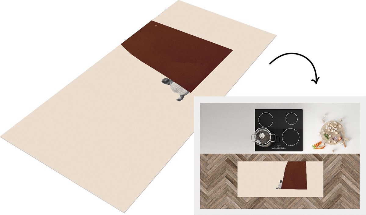 KitchenYeah Keukenloper - Loper keuken - Vintage - Pastel - Jongen - 120x50 cm - Keukenloper vinyl Multicolor