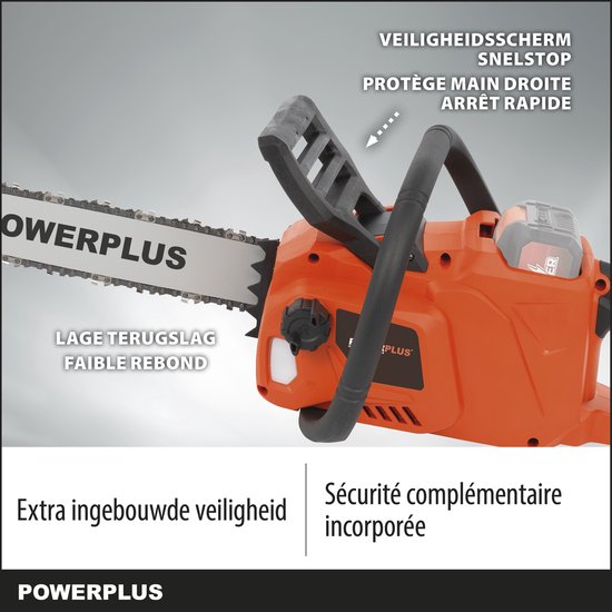 Powerplus Dual Power POWDPG7576 Accu kettingzaag - 40V - Zwaardlengte 350mm - Automatische kettingsmering - Excl. accu en lader - Incl. 1x ketting en 1x zwaard van Powerplus — afbeelding 2