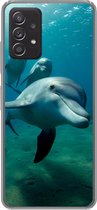 Geschikt voor Samsung Galaxy A33 5G hoesje - Water - Dolfijn - Blauw - Siliconen Telefoonhoesje