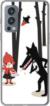Geschikt voor OnePlus Nord 2 5G hoesje - Roodkapje - Wolf - Bos - Siliconen Telefoonhoesje