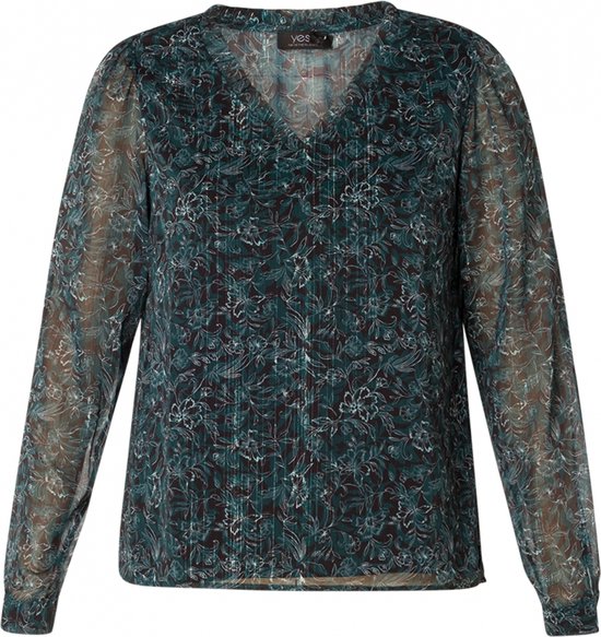 YESTA Dana Blouse - Black Multi Colour - maat 0(46)