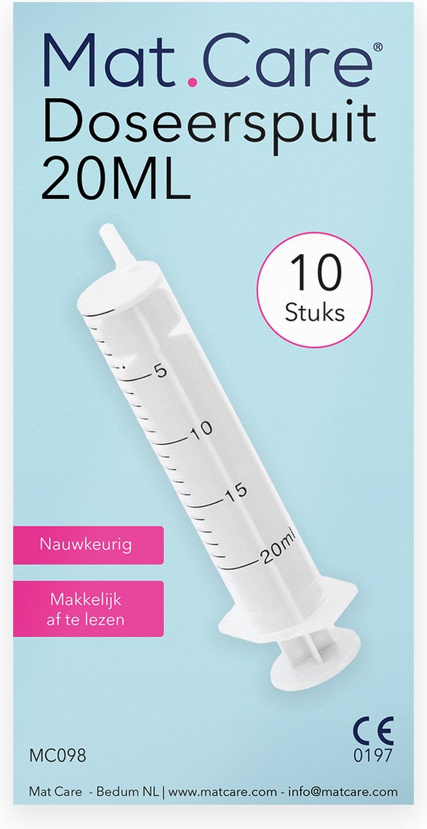 24 stuks spuiten, 10 ml spuit, 10 ml met dop, steriele