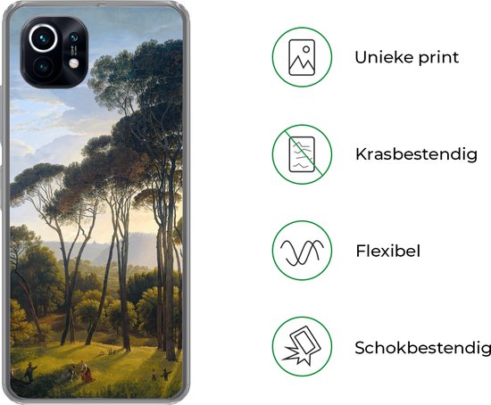 Coque Xiaomi Mi 11 - Paysage italien avec pins parasols - Hendrik Voogd - Art - Coque de téléphone en Siliconen