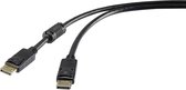 Renkforce DisplayPort Aansluitkabel DisplayPort-stekker, DisplayPort-stekker 1.00 m Zwart UHD 4K @ 60 Hz Vergulde steek