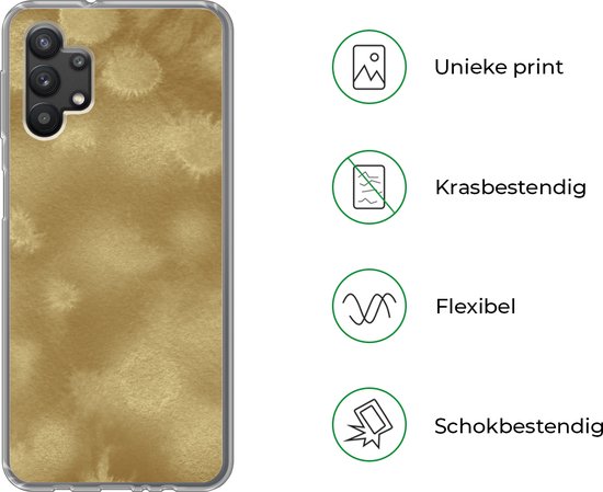Coque Samsung Galaxy A32 5G - Or - Peinture - Abstrait - Coque de téléphone en Siliconen