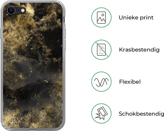 Coque iPhone 7 - Or - Luxe - Vintage - Zwart - Coque de téléphone en Siliconen