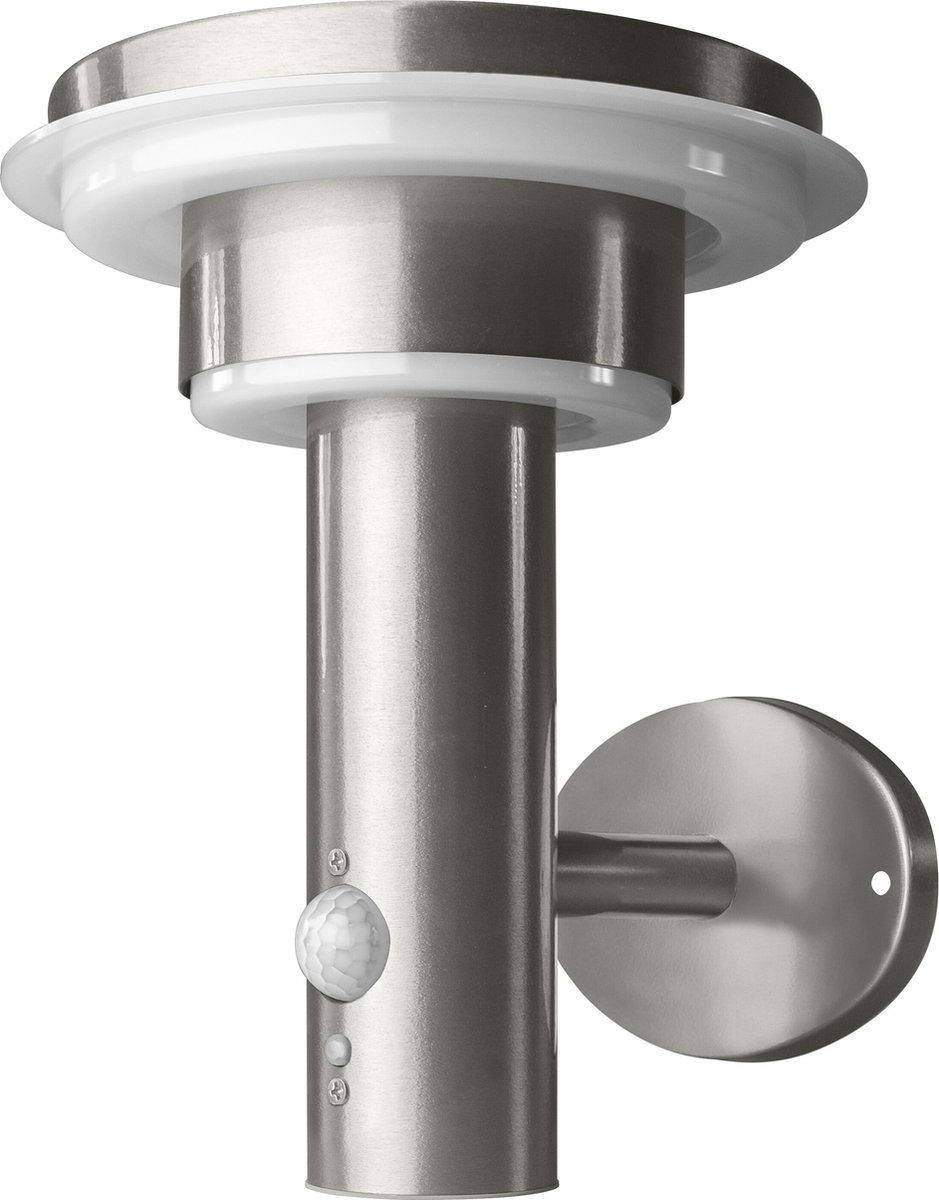 LEDVANCE Wand- en plafondarmatuur LED: voor muur, ENDURA STYLE SOLAR DOUBLE CIRCLE / 6 W, 3.2 V, Warm wit, 3- K, body materiaal: stainless steel, IP44
