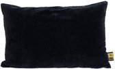 PTMD Floo Sierkussen Velvet - 60 x 40 x 10 cm - Katoen - Zwart