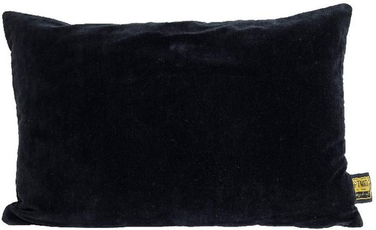 PTMD Floo Sierkussen Velvet - 60 x 40 x 10 cm - Katoen - Zwart