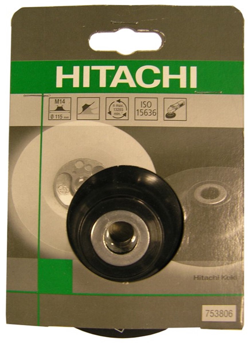 Hitachi Steunschijf met moer 125 mm zacht ISO 15636
