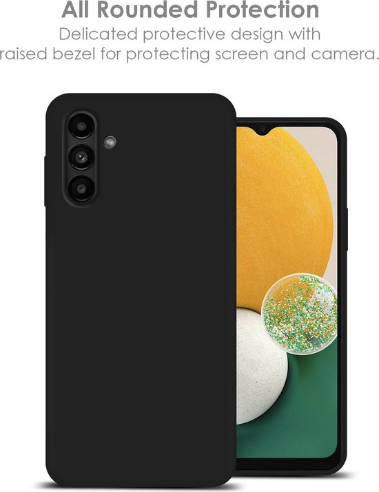Coque Samsung A04S silicone Liquid Nano coque soft Zwart - Samsung Galaxy A04s / Samsung A13 5G Coque silicone couleur - A04s Protège écran pack de 2