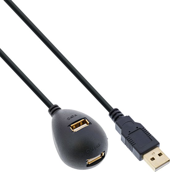 Premium USB naar 2x USB docking kabel - USB2.0 - tot 1A / zwart - 1 ...