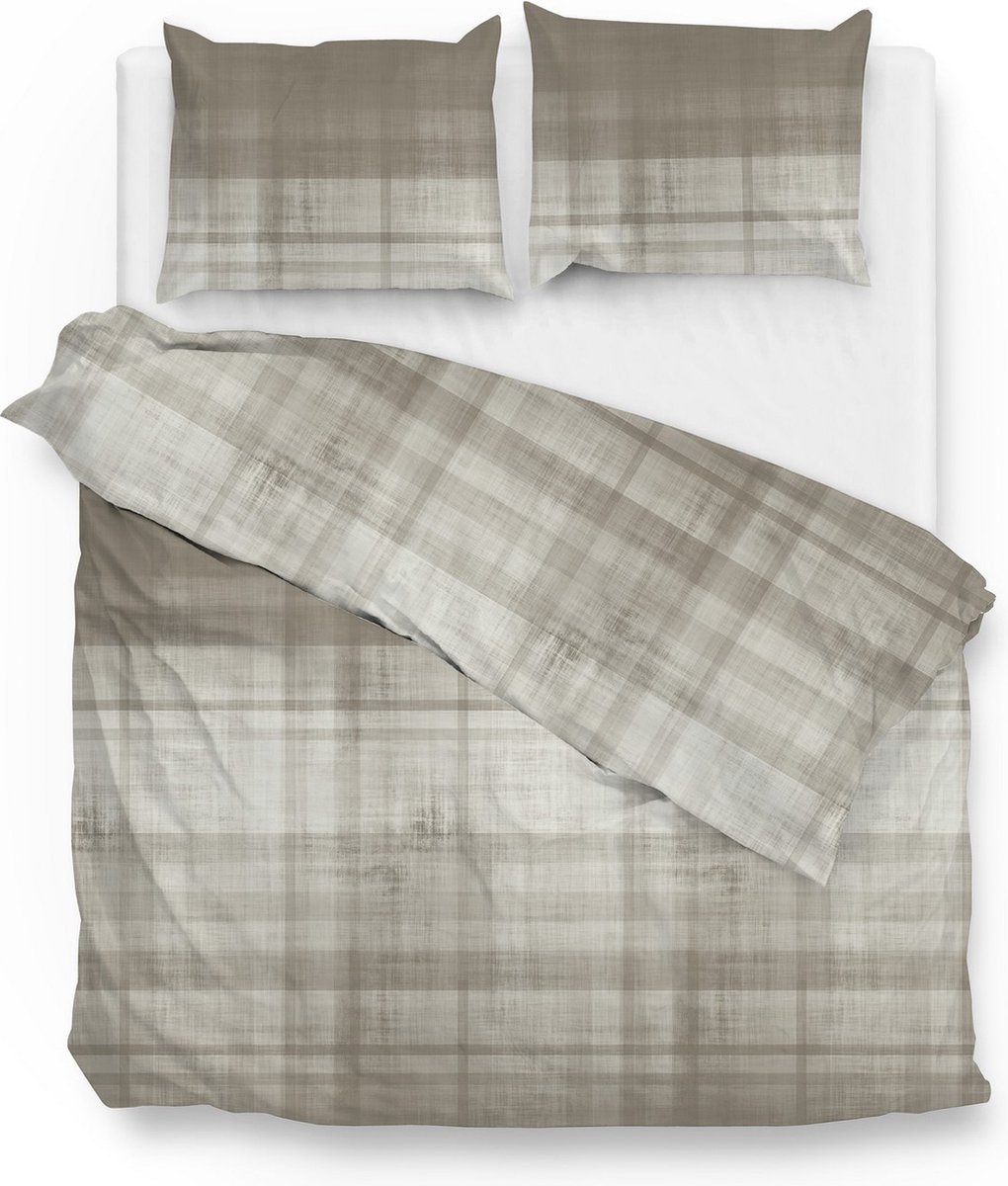 Zohome Marley Dekbedovertrek - Flanel - rock taupe