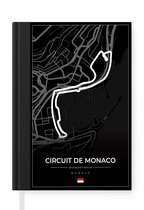 Notitieboek - Schrijfboek - Monaco - Formule 1 - Circuit de Monaco - Racebaan - Circuit - Zwart - Notitieboekje klein - A5 formaat - Schrijfblok