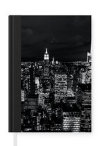 Notitieboek - Schrijfboek - Skyline - Zwart - Wit - New York - Amerika - Notitieboekje klein - A5 formaat - Schrijfblok