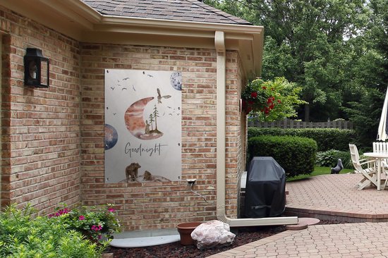 Affiche jardin - Toile jardin - Posters de jardin extérieur - Citations - Bonne nuit - Dictons - Enfants - Garçons - Filles - Enfant - 80x120 cm - Jardin