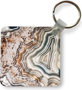 Sleutelhanger - Uitdeelcadeautjes - Edelsteen - Marmer print - Natuur - Abstract - Plastic