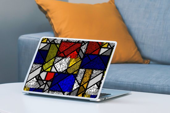 Sticker pour ordinateur portable - 12,3 pouces - Mondrian - Glas - Oude Meesters - Œuvre d'art - Abstrait - Peinture