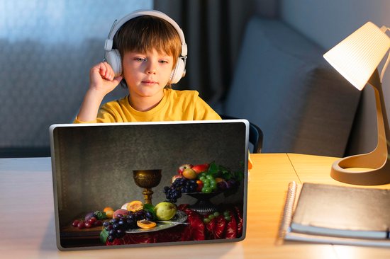 Laptop sticker - 12.3 inch - Rustiek - Tafel - Fruit - Stilleven - Beker - 30x22cm - Laptopstickers - Laptop skin - Cover