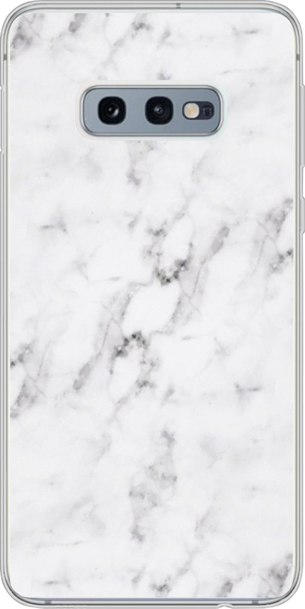 Telefoonhoesje Geschikt voor Samsung Galaxy S10e hoesje - Marmer print - Luxe - Wit - Grijs - Marmer printlook - Siliconen Telefoonhoesje Telefoonhoesje
