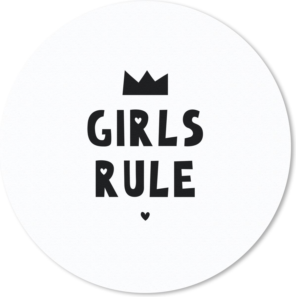 Muismat rond 30x30 cm - Mousepad Quotes - Kinderen - Meisjes - Girls Rule - Spreuken - Ronde muismatten