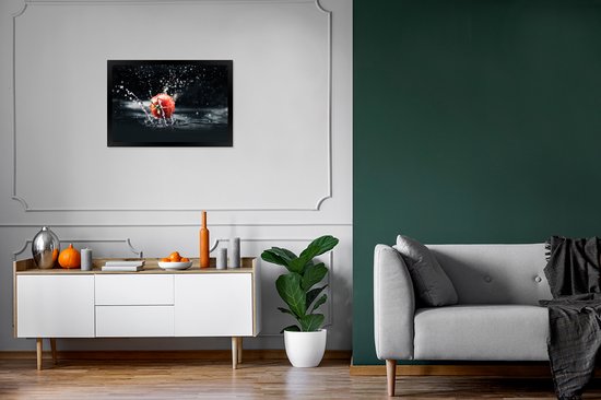 Cadre photo avec poster - Tomate - Légume - Nature morte - Water - Rouge - 60x40 cm - Cadre poster - Décorations de Noël - Décoration de Noël pour l'intérieur - Noël