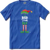 Foute kersttrui - Bier drink kerstelf - T-Shirt - Heren - Royal Blue - Maat XXL