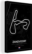 Canvas Schilderij Formule 1 - Circuit Zandvoort - Racebaan - Nederland - Circuit - Zwart - 60x90 cm - Wanddecoratie - F1 23 - Vaderdag cadeau - Geschenk - Cadeautje voor hem - Tip - Mannen