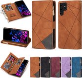 Luxe Telefoonhoesje voor Samsung Galaxy S22 Ultra | Hoogwaardig Leren Bookcase | Lederen Wallet Case | Luxe Uitstraling | Pasjeshouder | Bruin