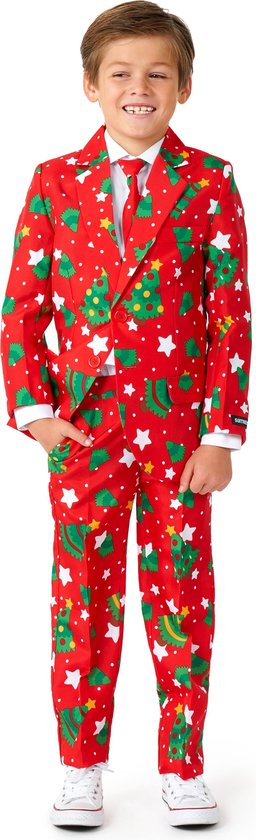 Suitmeister Christmas Trees Stars Red Kids Pak Kerst Outfit Rood 4 6 jaar Maat S bol
