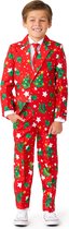 Suitmeister Christmas Trees Stars Red - Kids Pak - Kerst Outfit - Rood - Maat L