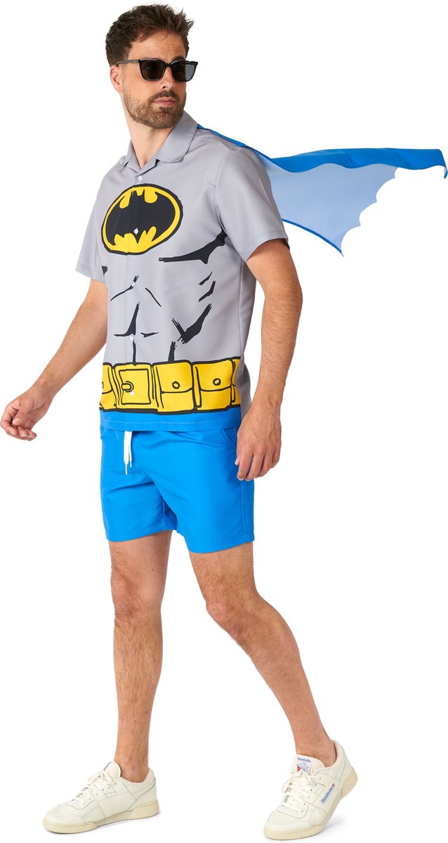 Suitmeister Batman™ - Heren Zomer Set - Batman Pak - Halloween Kostuum - Blauw - Maat S