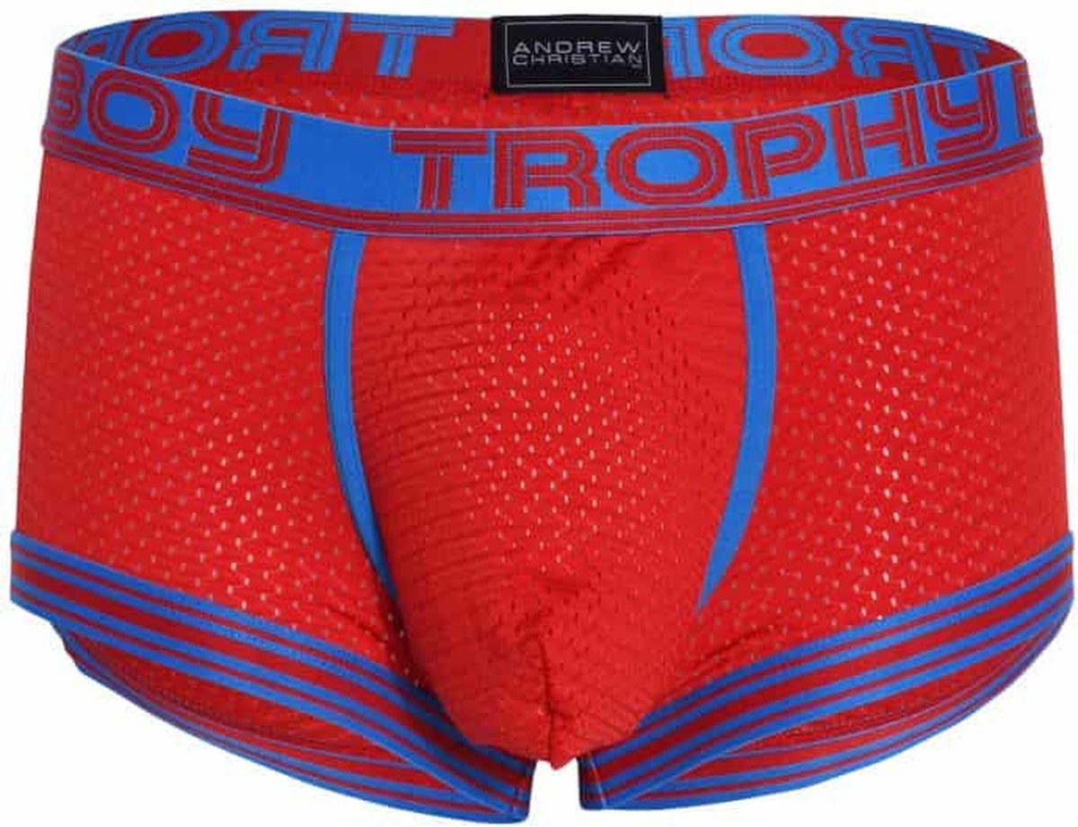 Andrew Christian Trophy Boy Mesh Boxer Rood - MAAT M - Heren Ondergoed - Boxershort voor Man - Mannen Boxershort