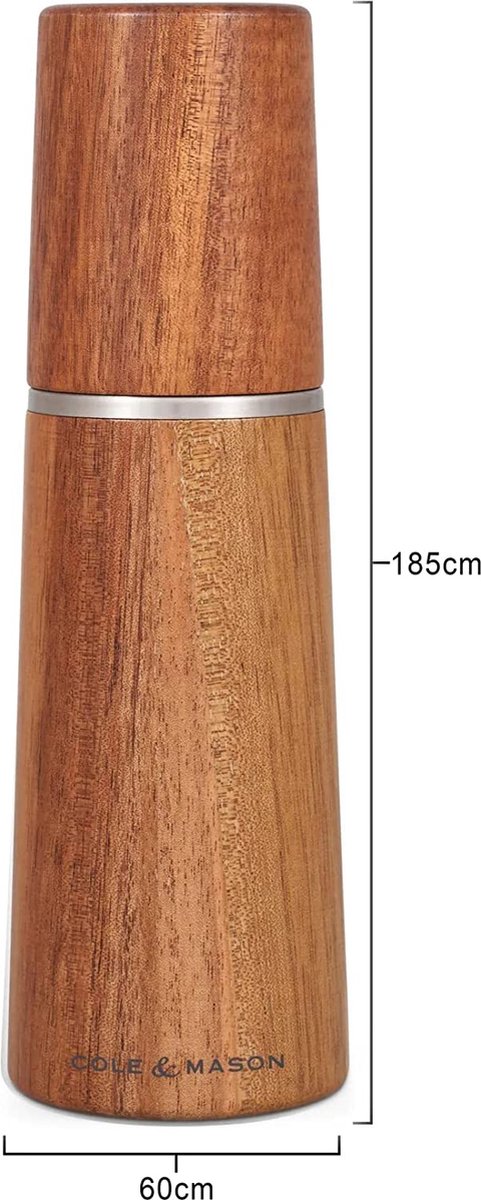Zassenhaus Augsburg zoutmolen 14 cm gebeitst hout zwart