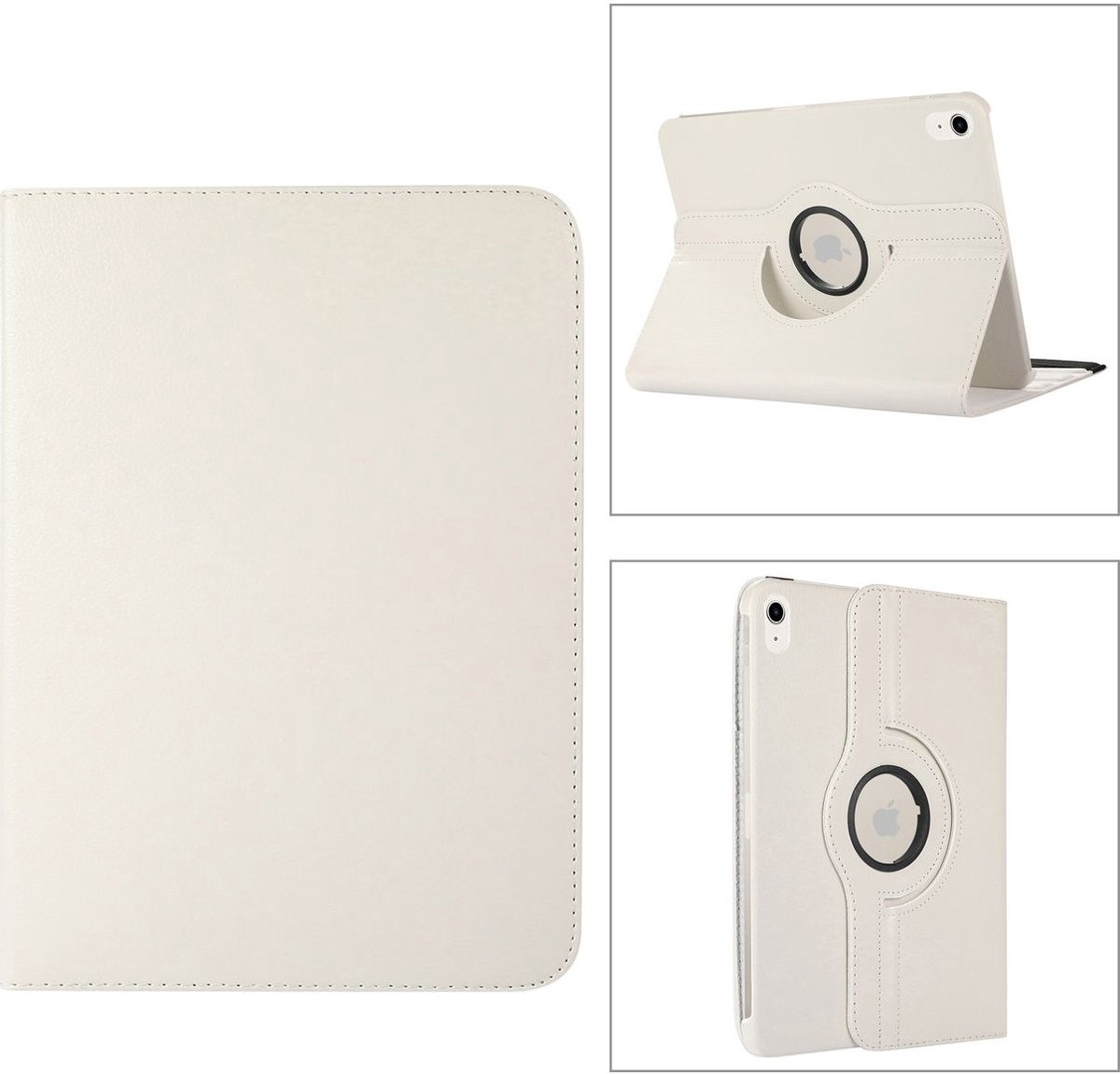 Mobigear Tablethoes geschikt voor Apple iPad 10 (2022) Hoes | Mobigear DuoStand Draaibare Bookcase - Wit