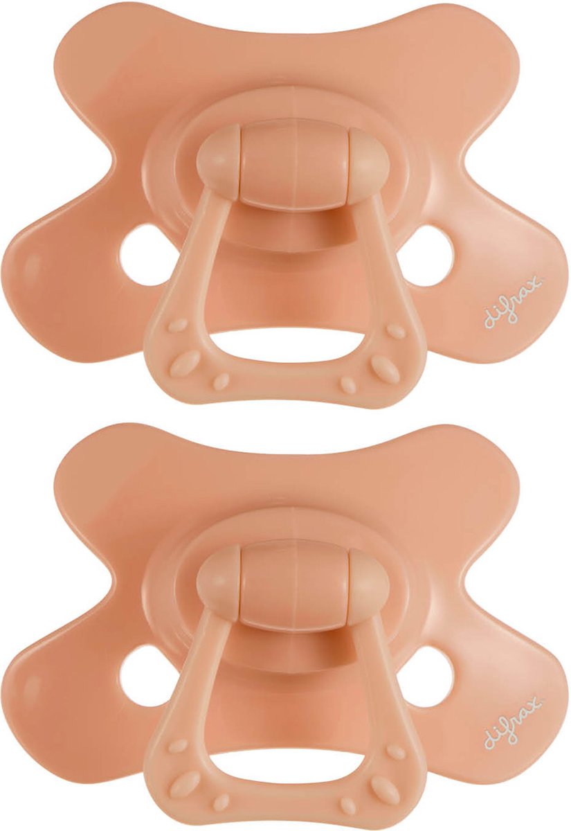 Goedkoopste Difrax Natural Fopspeen 6 Maanden - Oranje - 2 Stuks, Siliconen Speen, Gemakkelijk te Accepteren