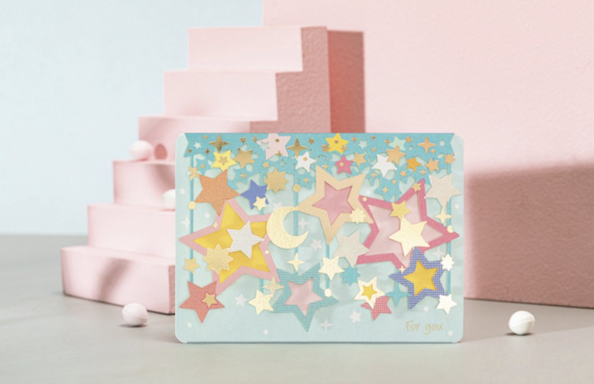 5 x 3D Pop up Minikaartjes + Mini-envelopjes / kleine cadeau kaartjes met enveloppen | For you