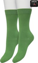 Bonnie Doon Basic Sokken Dames Licht Groen maat 36/42 - 2 paar - Basis Katoenen Sok - Gladde Naden - Brede Boord - Uitstekend Draagcomfort - Perfecte Pasvorm - 2-pack - Multipack - Effen - Groen - Lichtgroen - Loden Frost - OL834222.273