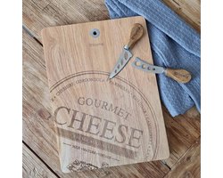 HOMLA Rubby Rechthoekige rubberwood kaasplank - Houten serveerplank Kaasplank - 31 x 23 cm Natuurlijke kleur