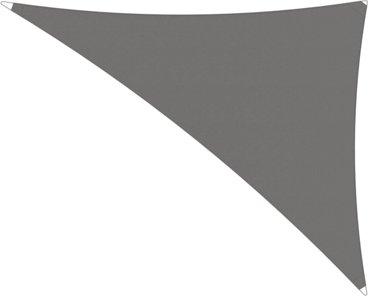Compleet pakket: Umbrosa Ingenua schaduwdoek driehoek 5x5x5 m solidum grey met bevestigingsset en buitendoekreiniger