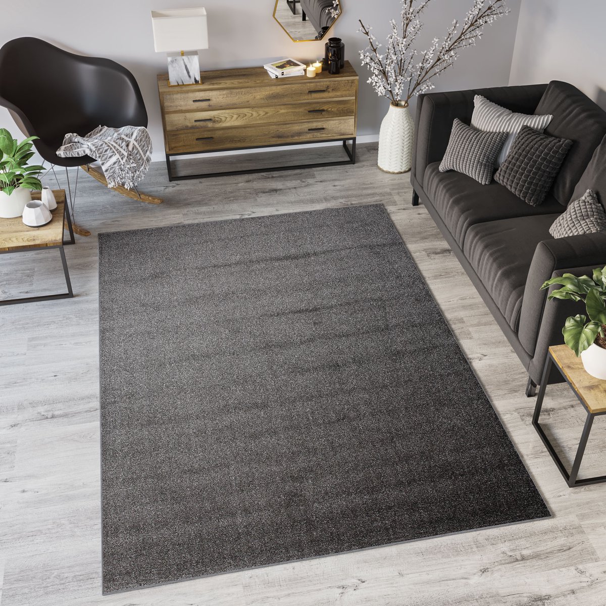 Tapiso Noyan Vloerkleed Tapijt Laagpolig Grijs Woonkamer Kleed Maat- 80x150 op Prijzenvolger.com