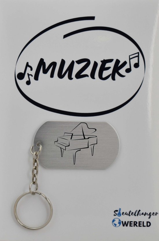 piano Sleutelhanger inclusief kaart - piano cadeau - piano - Leuk kado voor je vriend om te geven - 2.9 x 5.4CM