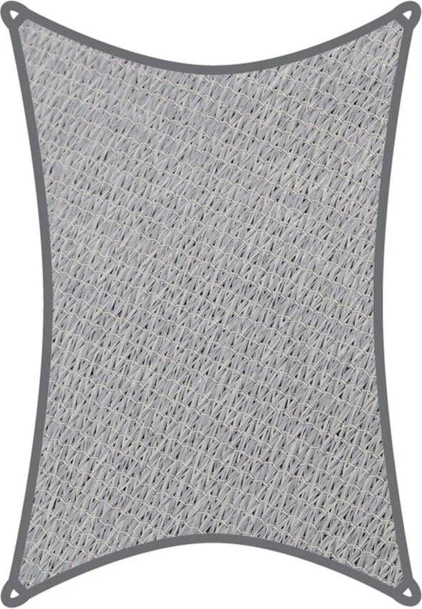 Compleet pakket: Coolaroo schaduwdoek rechthoek 5x3m Grijs met bevestigingsset en buitendoekreiniger | 340gr/m2