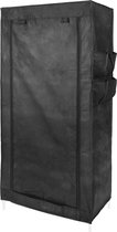 PrimeMatik - Garderobekast kast in afneembare stof 70 x 45 x 155 cm zwart met roldeur
