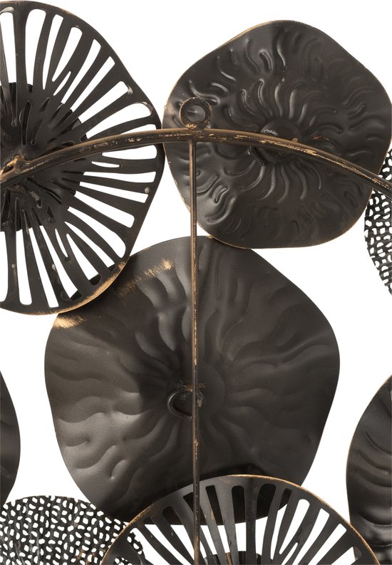 Cepewa Décoration murale 3D à suspendre │ Motifs 108x51x5,5cm cercles anneaux métal │ Sculpture murale horizontale verticale (1 x Décoration murale Amalia