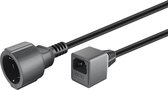 C14 - CEE 7/3 stroomkabel voor UPS/PDU - incl. 10A zekering - 3x 1,00mm / zwart - 0,20 meter