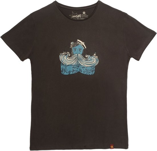 Ocean Head T-shirt- Met Korte Mouwen - Donker Bruin Bedrukt - M