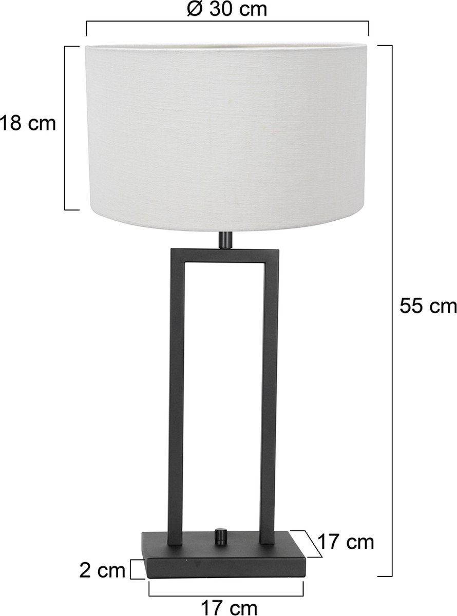 Tafellamp - Bussandri Limited - Modern - Linnen - Modern - E27 - L: 300cm - Voor Binnen - Woonkamer - Eetkamer - Zwart
