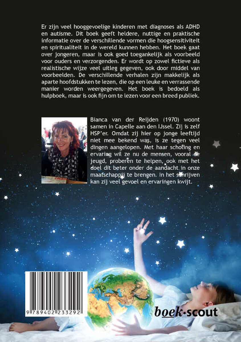 Boek 'Open ogen' met een vrouw en een globe.