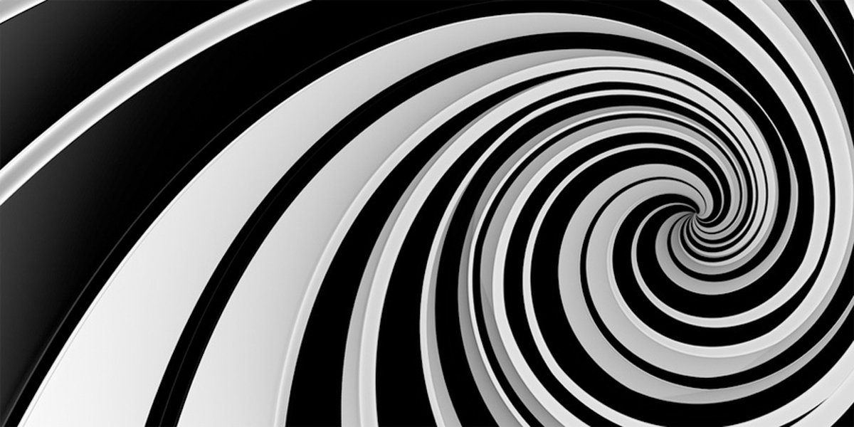 Fotobehang XXL - Black and white swirl.